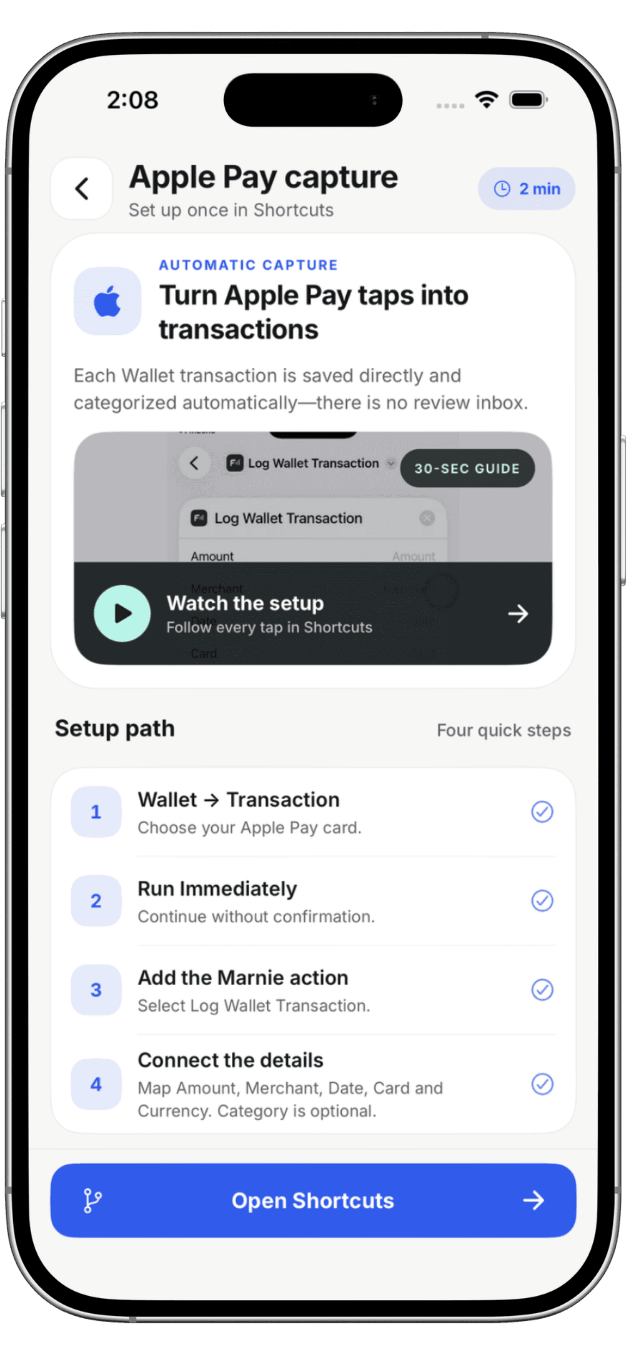 Marnie Apple Pay capture setup guide